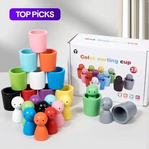 Colorful Stacking Cups Toy, 1 Set Mini Cute Building Blocks Toys for Color Recognition, Creative Stacking Toys for Birthday Gifts, Valentine's Day Gift #TOP PICKS