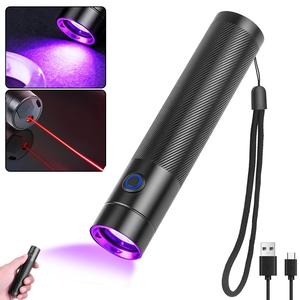 1PC Rechargeable LED UV Black Light Torch, Lightweight Mini UV Lamp, Ultraviolet Light with 365 nm Robust Waterproof for Amber Search, Geocaching, Pet Urine Detectors, Fake Banknotes