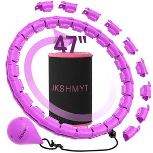 Weighted Hula Circle for Adults, Weighted Hula Hoops, Infinity Hoop Fit Plus Size 47 inch/120cm, Include 24 Detachable Links and Waist Trainer for Women