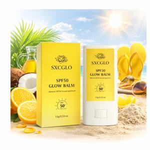 Mineral SPF 50 Glow Balm Stick 15 gm | Reef-Safe Broad Spectrum Sun Protection | No White Cast, Dewy Finish | Lightweight, Alcohol-Free, Travel-Friendly, Perfect for Sensitive Skin