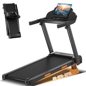 LIVE-UMAY Incline Treadmill for Home with Incline, 7-Layer Shock-Absorbing Foldable Treadmill with Led Screen & Handle Bar Up to Large Capacity, Powerful Walking Pad Treadmill Lower Noise