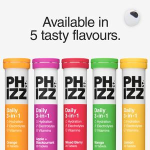 Phizz 3-in-1 Hydration, Electrolytes and Vitamins Effervescent Tablets - 60 Tablets