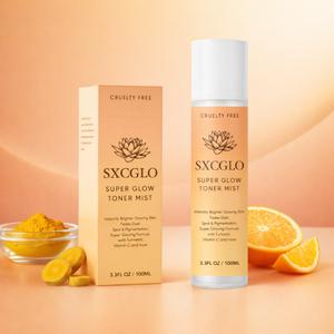 Glow Toner Mist | Brightening & Hydrating Face Mist with Turmeric & Vitamin C | Fades Dark Spots, Pigmentation & Acne Scars | Glowing Skin Toner Spray | Alcohol Free & Cruelty-Free | 100ml