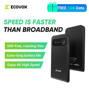 ECOVOX 4G LTE Wireless WiFi Hotspot Router- Pay As You Go, No SIM Card/Contract, Auto Switch, 1 Port, 9 Connected Devices, Multiple Networks, Portable Cool Tech Gadget for Campers, Travelers, Free 1GB Local Data