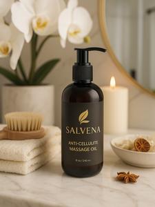 SALVENA Anti-Cellulite Massage Oil 8 oz – Collagen-Infused Skin-Tightening & Moisturizing Body Oil