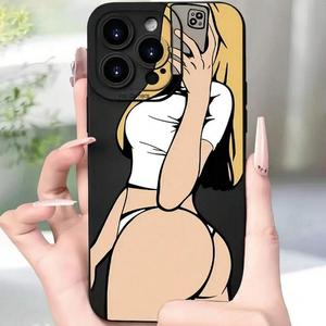 Sexy Girl Pattern Phone Case, Fashion Phone Protective Cover, Phone Accessory Compatible with iPhone XR 11 12 13 14 15 16 Series, Casing