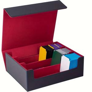 Large Faux Leather Card Box, Trade Card Box, 1 Count Card Storage Display Case, Collectible Card Storage Box, Card Collector Box, Home Organizer for Card, Game Cards, Trading Card Organizer, Office Accessories