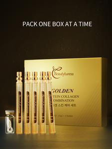 Gold Collagen Skin Care Kit, 6 Counts/set Firming and Lightening Lines Serum, Brightening Skin Tone Rejuvenating and Moisturizing Serum