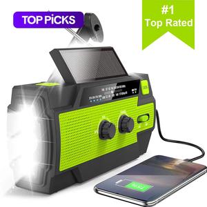 Multifunctional 4000mAh Large Capacity Emergency Crank Radio, Solar Powered Hand Crank Radio With Flashlight & Motion-Sensor, Portable Rechargeable AM/FM Weather Radio For Home and Outdoor #TOP PICKS