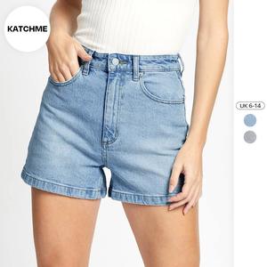 KatchMe Women's Versatile High Waist Multi-Pocket Denim Shorts, Basic Street Womenswear, Cozy Fall Outfits for Women Lady, Versatile Women's Bottom