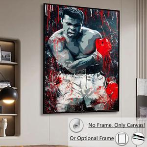Boxing Man Pattern Canvas Painting without Frame, 1 Count Modern Wall Art Painting, Wall Decor for Home Living Room Bedroom Office