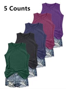 【Plus Size】 Solid Color Tank Top, Casual Sleeveless Top for Summer, Women's Plus Clothing for Daily Wear