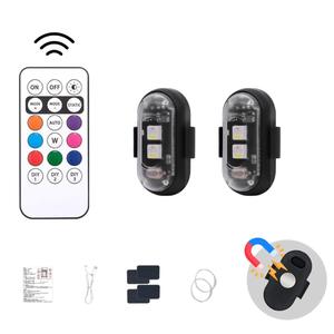 RGB LED Strobe Lights, Remote Control Aircraft Drone Light, Rechargeable Night Warning Light, Flashing Light for Car, Motorcycle, Bike, Camping, Truck, Boat