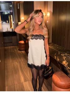 New Fashionable Elegant Spaghetti Strap Sexy Lady Satin Lace Blouse