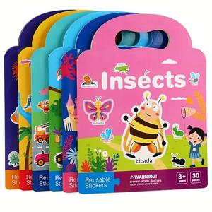 Reusable Sticker Book, 1/6 Counts Waterproof Double-sided Design Sticker Book, Educational Toy for Kids, Perfect for Gifts, Toys