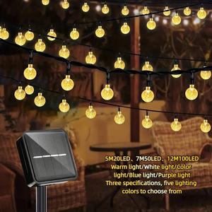 Solar Powered LED Crystal Bubble Ball Lights, 8 Modes, Ip65 Waterproof, Ideal for Christmas Tree, Wedding, Birthday Party, Garden, Camping, Balcony