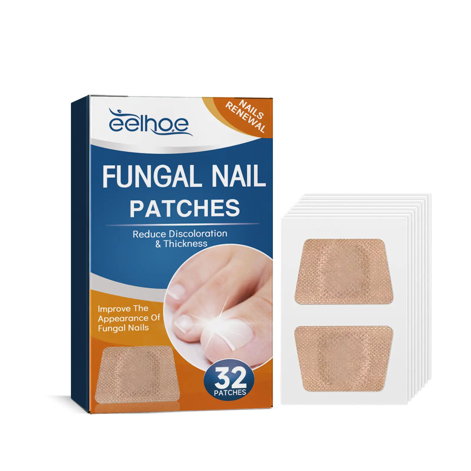 EELHOE Toenail Care Patch Grey Nail Care Toenail Soft Nail Ingrown Nail Thickened Shiny Nail Groove Care Patch
