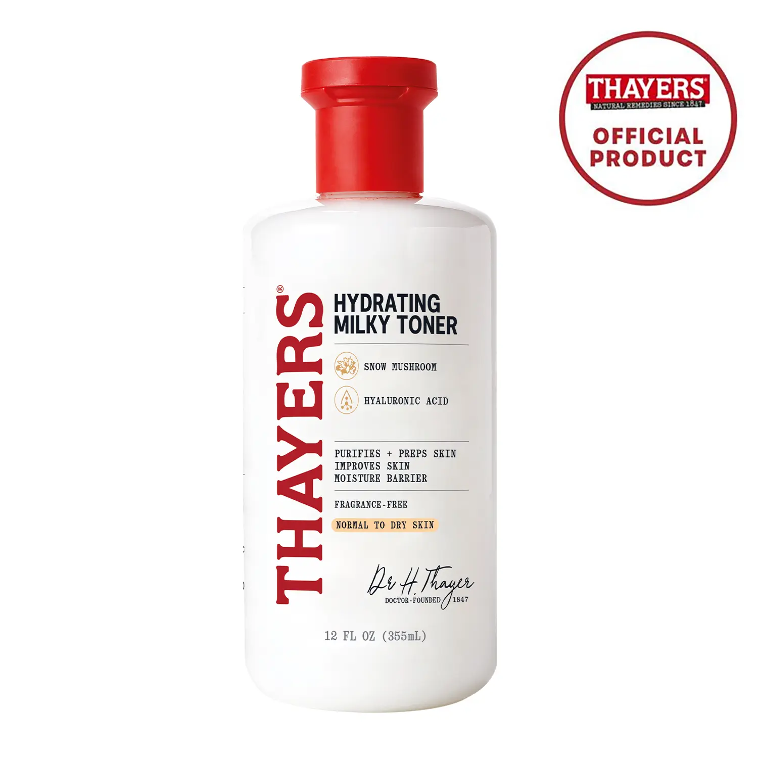 Thayers Witch Hazel Facial Gentle Milky Face Skin Toner with Snow Mushroom and Hyaluronic Acid, Dermatologist Tested