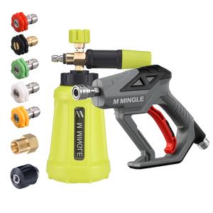 M MINGLE High Pressure Washer Sprayer Snow Foam Lance, 4000 PSI Cannon Foam Blaster Power Washer with M22 1/4" Quick Connector, Car Wash Foam Cannon Kit with 5 Pressure Washer Nozzle Tips, Car Washing & Maintenance Device