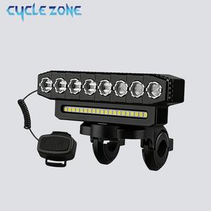 Bicycle Headlight with Horn, Bike Headlight, 1 Set USB Rechargeable 5/8 LED Bicycle Headlight with 6 Modes, Bicycle Night Headlight, Bike Lights, Outdoor Cycling Accessories