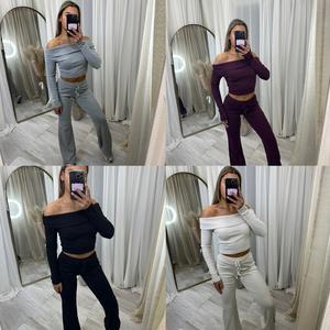 Off the shoulder low waisted lounge wear set Loungewear Pajama