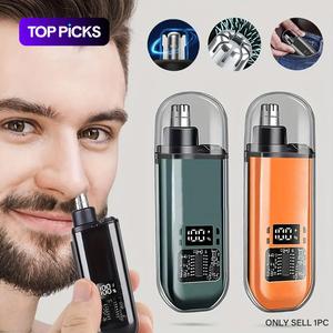 portable electric nose hair trimmer, rechargeable nose hair shaver, nose hair trimming tool, personal care appliances for men, electric shaver for nose hair, high quality trimmer, digital beard trimmers