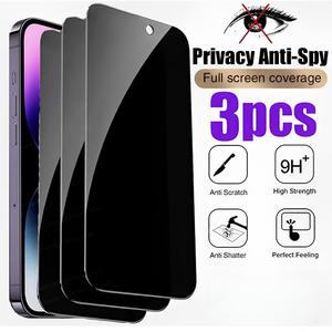 Privacy Anti-spy Tempered Glass Screen Protector, 3 Counts Anti-scratch Phone Screen Protective Film, Phone Accessories for iPhone