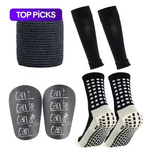 Outdoor Sports Socks Set, 7 Pcs/Set Non-Slip Sports Running Socks, Anti Slip Socks with Sock Covers, Bandages and Mini Leg Guards, Professional Football Grip Socks Training Kit, Football Accessory, Sports Athletic Socks #TOP PICKS