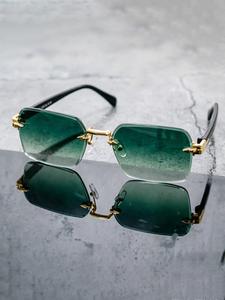 Trendy Square Frameless Fashion Glasses, Lightweight Design, PC Lenses, Unisex Eyewear for Daily Wear & Parties