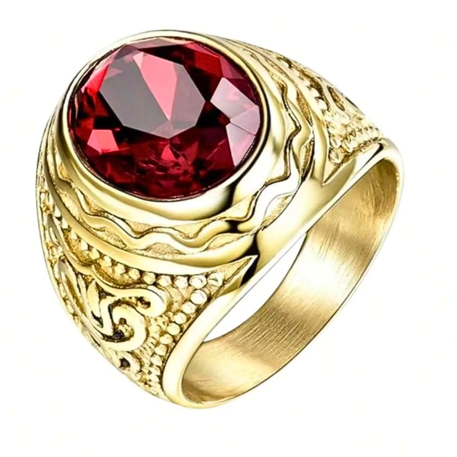 Luxury Gold Hollow Pattern Ring for Men - Fashion Accessories Valentine's Day Gifts Suitable for Daily Wear