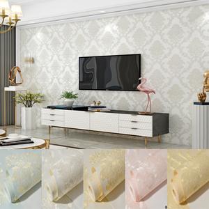 3D Embossed Wallpaper, Removable Self Adhesive Wallpaper, Modern European Style Wall Sticker for Home Living Room Bedroom