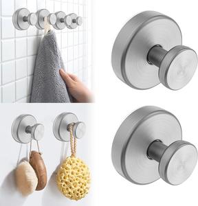 【Summer Sale】2 PCS Suction Cup Hooks for Bathroom & Shower, Waterproof Reusable No Drill Towel Hooks for Towels, Loofah, Robe, Kitchen & Home Use