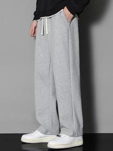 Men's Solid Color Drawstring Waist Sweatpants, Casual Comfy Regular Fit Jogger Pants for Daily Wear, Men's Trousers for All Seasons, Gym Athletic Clothes, Gymclothes, Workout Clothes, Athletic Bottoms