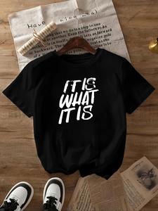 Women's Letter Print Round Neck Sports Tee, Casual Short Sleeve Crew Neck T-shirt for Daily Outdoor Wear, Ladies Sportswear for All Seasons, Top, Gym Clothes Women, Streetwear Women, Gym Wear