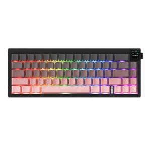 AJAZZ-AK650 TFT Screen Tri-Mode Connection Mechanical Keyboard Flying Fish Switch Dream Waver Switch Side-Carving Gradient Pink, 3 Mode, Hot-Swappable, 65 Keys (with Keycap Puller), USB-C, 5-Layer Switches, Volume Knob, for PC Gaming, Gaming Keyboard