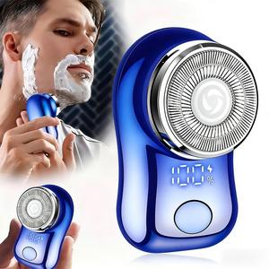 Portable Mini USB Rechargeable Shaver, Electric Beard Shaver for Men, Wet & Dry Cordless Waterproof Razor for Home, Office, Car and Business Travel