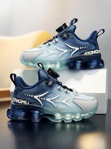 Spring Fall Casual Sports Shoes, Adjustable Rotating Buckle, Classic Colorblock, School Student Sneakers, Textile Upper