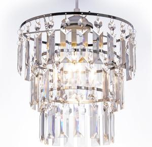 3-Tier Chrome Lamp Shade Crystal Chandelier, Lampshades for Ceiling Lights, Table & Floor Lamps, Pendant Light Shade Ceiling for Living Room, Bedroom, Kitchen, Hallway, Home Décor