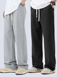 Men's Pants, Casual Comfy Loose Straight Leg Trousers for Fall & Winter, Men's Bottoms for Daily Wear