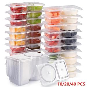 Reusable Snack Container with Lid, Double Compartment Snack Box, Snack Pack Container for on-the-Go Meals and Camping, Kitchen