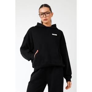 Kaiia Label Logo Oversized Hoodie Black