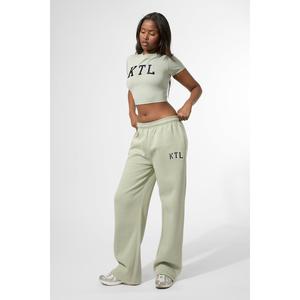 Kaiia KTL Logo Wide Leg Joggers Sage