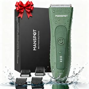 Manspot 4 in 1 Electric Body Hair Trimmer, Men's Cordless Groin Hair Trimmer, Waterproof Electric Razor, Multi-function Hair Trimmer, Men's Hair Removal Tool, Perfect for Men's Daily Use