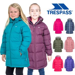 Trespass Girls Padded Jacket Windproof Water Resistant Hooded School Coat Tiffy