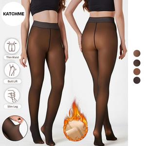 Katch Me Look Women's Winter Trendy Stretchy Fleece Lined Tights(B), Basic Versatile High Waist Leggings, Street Womenswear