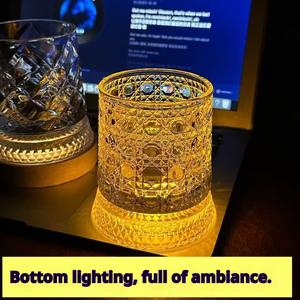 Stylish rotating glass whisky/beer tumbler with base — bestseller, non-tipping design