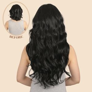 Koko Couture Curly Lightweight 22 Inch V-Shape One Piece Clip in Synthetic Hair Extensions