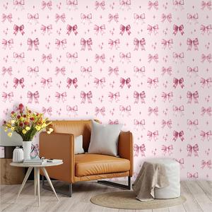 Creative Bow Pattern Decorative Wallpaper Sticker, Thick PVC Material, Self-Adhesive, Reusable, Ideal for Kitchen/Living Room/Bedroom/Bathroom Decor