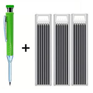 4 Pcs/Set 2.8mm Woodworking Mechanical Pencils, Art Drafting Pencils, Movable Pencils, Metal Pen Holders Equipped With A Pencil Sharpener Suitable For Woodworking And Porcelain Drawing Design (1 Pen+3 Boxes Of Black Lead)