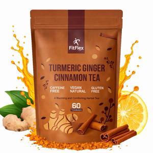 Turmeric Ginger Cinnamon Tea Organic Herbal Wellness Blend Antioxidant Rich Natural Ingredients 60 Packs Vegan Caffeine Free Beverage
